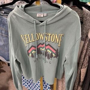 Mighty Fine Yellowstone Graphic Hoodie in Green